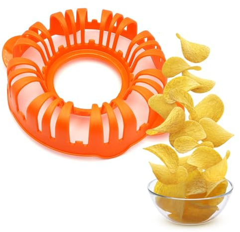 Leddy Living Cocer patatas al microondas, recipiente para cocinar las fichas sin aceite, saludable y fácil de luz, no grasas, también apto para frutas y verduras (naranja)