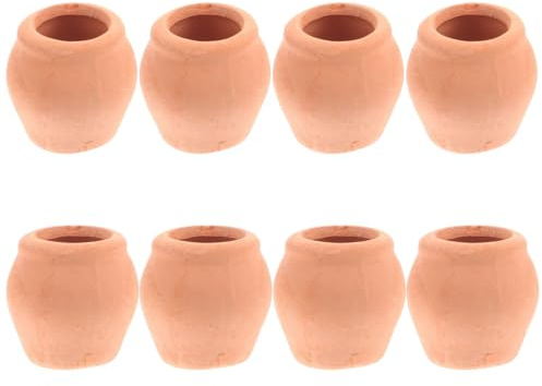 POPETPOP Mini Macetas De Cerámica para Suculentas 0.90 Pulgadas 8 Piezas Maceteros Pequeños De Barro para Jardín Balcón Oficina Y Hogar