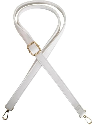 Correa universal de cuero para el hombro, correas de repuesto para bolso cruzado, correa ajustable con ganchos giratorios de metal para bolsos cruzados, blanco, 70-130 cm