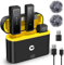 CAHAYA Microfono Lavalier Wireless per Iphone: Microfoni Wireless 2,4GHz con Custodia di Ricarica Compatibile con iPhone Android per Fotocamera PC