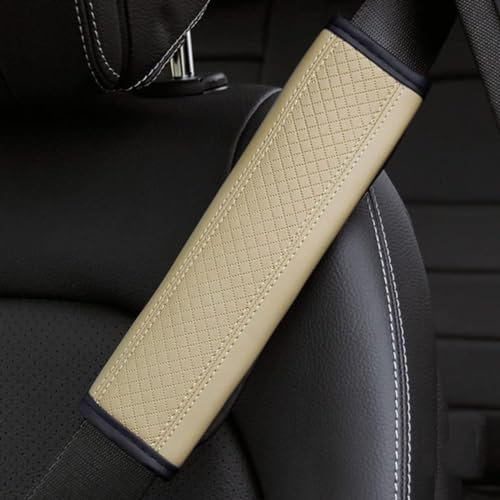 MSMDG 2 PièCes Voiture Rembourrage De Ceinture De Sécurité pour Citroen C1/C3/C3-XR/C3 Aircross/C3 Pluriel/C3 Picasso, Amovible Rembourrage Ceinture Sécurité,B/Beige