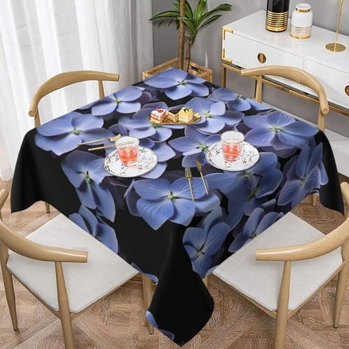 WapNo Nappe carrée à motif hortensia mauve de 152,4 cm pour la maison, la cuisine, la salle à manger, la terrasse