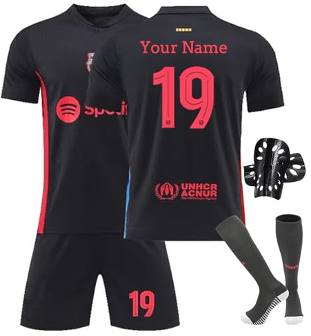 Football Kit, Personalised Soccer Shirt with Name Number, 24/25 Home/Away Football Jerseys Set, Soccer Gifts for Boys and Girls (UK, Alpha, One Size, X04)