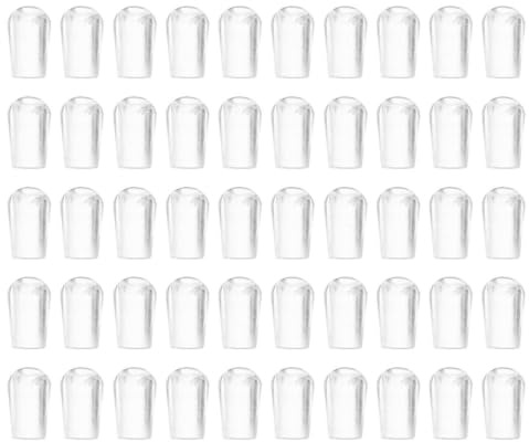 WEKADRIN Lot de 50 embouts en caoutchouc PVC transparent pour étriers métalliques - Capuchons de protection pour crochets et cintres - Protection polyvalente contre le relâchement et le serrage