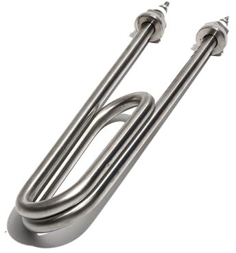 yaoqijie 304SS Electric Water Heater Heating Element Double U-Shape Tube 2/3/4/5/6kw for Rice Car Electric Heat Pipe 110V/220V/380V Lasting(M18 Thread,220V_340MM 5KW)