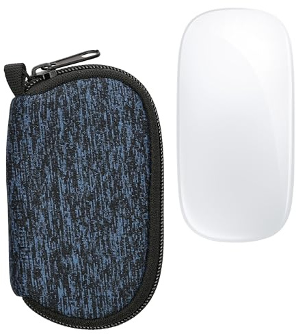 kwmobile Mouse Case for Apple Magic Mouse 1/2 Case - Neoprene Travel Pouch with Zipper - Carry Bag - Protector - Deep Ocean/Black
