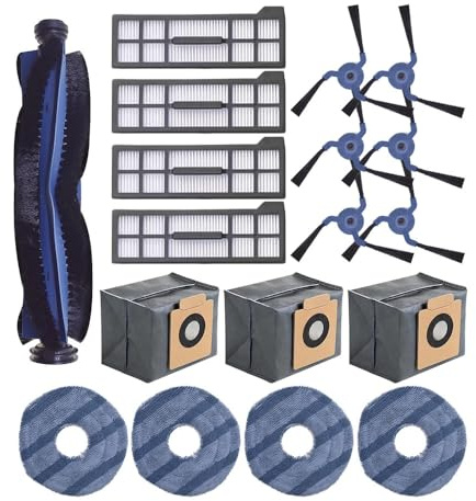 Neutop Replacement Parts for eufy X10 Pro Omni Robot Vacuum | 18 piece Accessories， 1 Roller，4 Filter，6 Side Brush，4 Mop Pad，Dust Bag