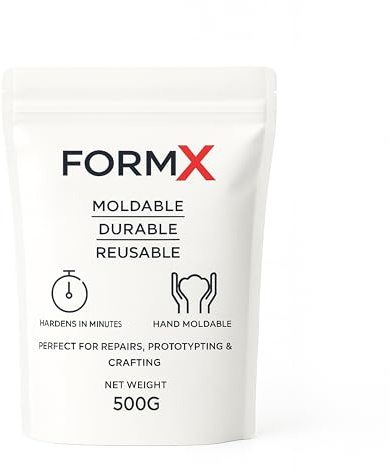 FormX - Pellets de plástico moldeables, paquete resellable de 500 g, termoplástico moldeable a mano para reparaciones, prototipos y manualidades, duradero, reutilizable, biodegradable