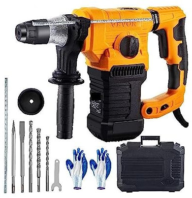 Taladro percutor rotativo de 1500W, perforación máxima, 32mm, SDS Plus, martillo neumático de demolición, perforador de hormigón eléctrico de 4 modos Para uso doméstico diario