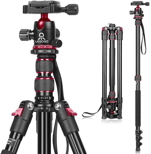 C11 Professionale 2-in-1 Treppiede Monopiede Multifunzionale Fotografia Video Espandibile Live Stand per DSLR Microslr Cellulare con 360° Panoramica Testa a Sfera Angolo Regolabile Facile da
