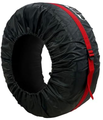 Housse de pneu de secours imperméable à l'eau et à la poussière avec boucle réglable, sac de rangement latéral pour outils de réparation de pneus et poignée de transport pour un transport facile