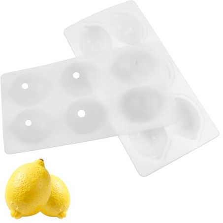 LIAVOP Stampo in silicone per frutta con 6 griglie creative a forma di limone Stampi in silicone antiaderenti per brownies, torte, mousse, padelle, dessert Stampi creativi per dolci