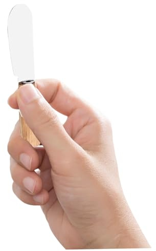 Toyvian 6 pièces Couteaux à Beurre et Fromage avec Manche Bois Spatules à Résistantes Chaleur Ustensiles de Cuisine pour Tartiner Pâtisserie et Maison Couleurs Assorties
