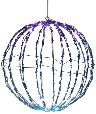 Bola Luminosa de Navidad – Exterior de Metal LED, 40 x 40 cm, 50 x 50 cm, Plegable, Bola Luminosa Colorida, decoración | Bule luz navideña, para jardín, Patio, de Boda, Paisaje Interior