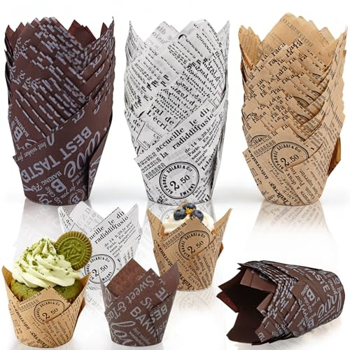 Muffinförmchen Muffins Papierförmchen, 150 Stück Muffinform papier, Muffin Backform Papier Backförmchen, Cupcake Förmchen Pa-pier für Hochzeit Geburtstag Party