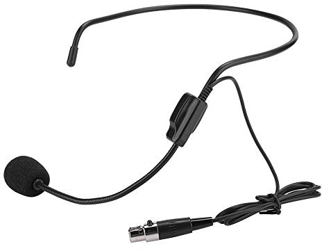 Omquot Verstärkendes Kopfmikrofon mit -XLR-3-poligem TA3F-Stecker für Leistungssportarten, Bequemes Tragen, Herzförmiges Richtmikrofon für an der Taille Montierte Drahtlose Sender, ABS + Metall, 2