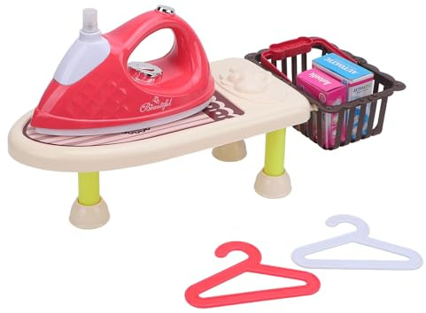 AKLOSIPY Ensemble de Jeu de Planche à Repasser électrique de Simulation 6897A – Jouet de Lessive pour Enfants âgés de 3 à 8 Ans, Conception Fonctionnelle à Batterie, Construction en ABS et Panneaux de