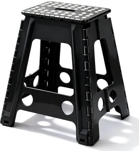 Geruicee Taburete Plegable de Plástico,Escalón Portátil para Hogar y Exterior,Ligera y Resistente para Cocina,Baño,Camping y Viajes