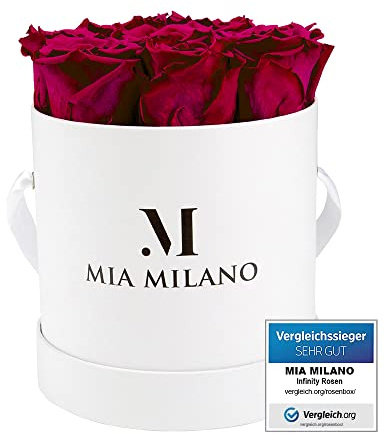Infinity Roses Bordeaux for Her - 5 Years Durability - Gift Box with 9 Genuine Preserved Roses I Handmade in Germany