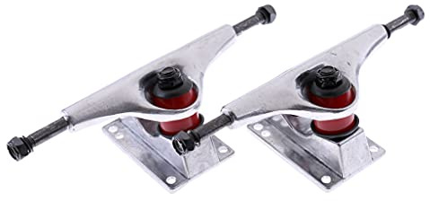 Milageto 2 piezas de 5 pulgadas Pro Skateboard Trucks – Camión de repuesto para monopatín, color plateado