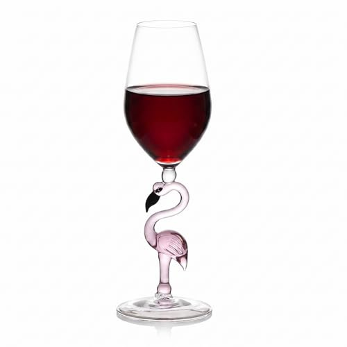 FOMIYES Creative Flamingo Cocktail Glasses Martini Goblet Glass Tableware Unique Bar Wine Glasses Long Stem Wine Glasses Pink