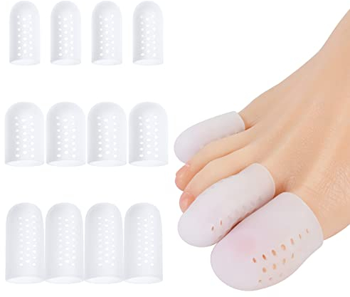 ACWOO Zehenschutz Großer Zeh,12 Stück Gel Zehenkappen Zehenschutz für große Zehen, Silikon Zehenschutz, Zehenschutz für Blasen, Hühneraugen, Eingewachsene Zehennägel, Schmerzlinderung durch Reibung