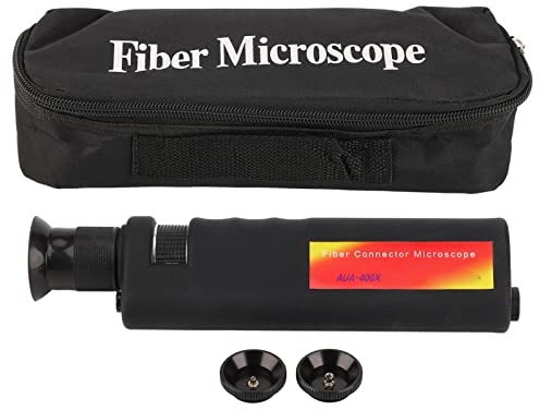 400x Handheld Fiber Optic Mikroskop 2,5 Mm und 1,25 Mm Schnittstellen Präzise, ​​langlebige Optikfaser-Endlupe mit Rutschfester Gummihülle für SC FC ST LC