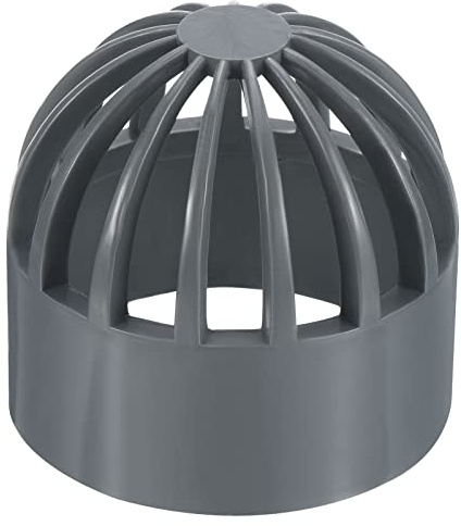PATIKIL 50mm ID Atrium Drain Grate Cover, Round Outdoor UPVC Sewer Drain Pipe Fitting Adapter for Drainage System, Gray