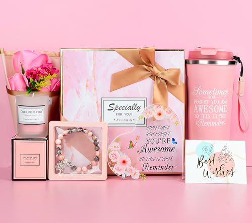 GEEKEO Geschenkset für Frauen - Geburtstagsgeschenk für Beste Freundin, Mama, Schwester - Valentinstag, Thermobecher, Geschenkbox für Muttertag, Weihnachten - Geschenkideen