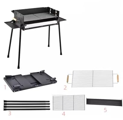 Grill Outdoor-Grillofen aus Edelstahl, faltbarer tragbarer Grillständer Holzkohlegrill