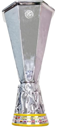 JHRFU Trofeo in Resina d'Argento per Calcio - Replica della Coppa Europea Regalo per Fan Souvenir Decorazione per Casa e Ufficio Ornamento da Scrivania per Collezionisti
