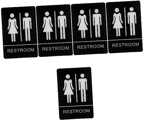 STOBOK 5stücke Acryl Toilettenschild Unisex Für Büro Und Geschäft Selbstklebendes Wc-schild Mit Klaren Piktogrammen Geeignet Für Wand Oder Türdekoration