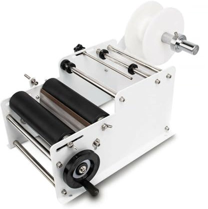 Manuell etiketteringsmaskin flaska Justerbar halvautomatisk klistermärkemaskin for företag metallflaska MT30(Wit)