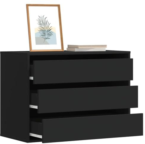 LLEZKBR Commode d'angle en bois d'ingénierie noire 80 x 41 x 58 cm