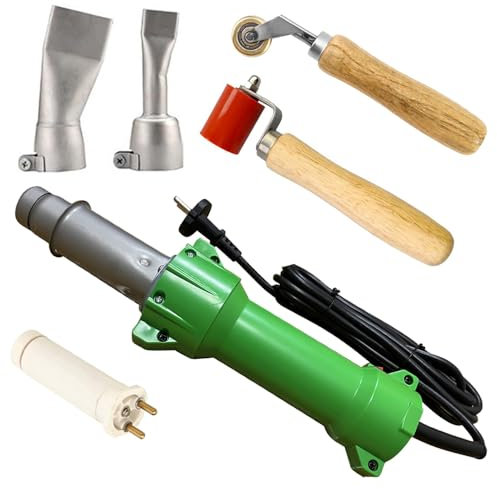 Beyondlife 1600W Heißluftpistole Kunststoff heiß Luft Schweiss Pistole PVC Vinyl Stab Schweißwer, mit LED-Beleuchtung, 2 Flache Schweißdüsen, 40mm Silikon-Nahtwalze und Messing-Nahtwalze