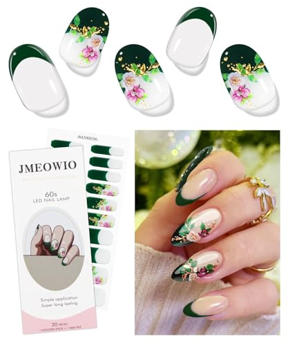 JMEOWIO Nagelfolie French Tip Gel Nail Nagelfolien Selbstklebend Nagelsticker Uv Härtend Dekoration Nageldesign Zubehör