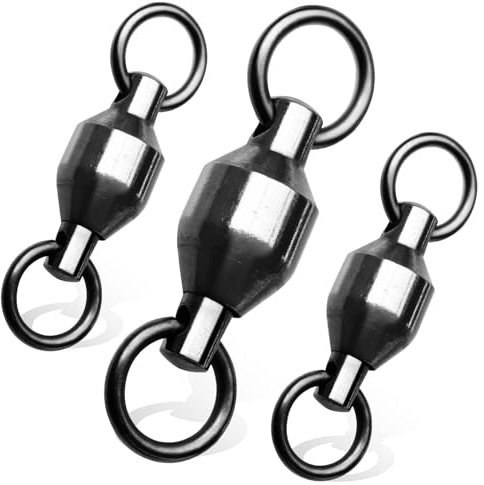 DUNKTEAM 20PCS High Strength Fishing Swivels，Ball Bearing Swivels Fishing Tackles， Stainless Steel Fishing Swivel Connectors for Freshwater Saltwater Fishing