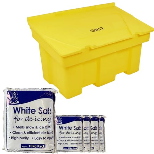 170L Grit Bins with Rock Salt Bags Heavy Duty Stackable Lockable Outdoor Cabinet Storage Box