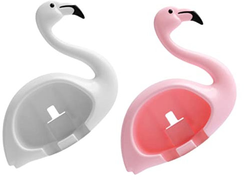 Alipis Zahnbürstenhalter Wandmontage Flamingo Design Kunststoff 2 Stück Für Elektrische Zahnbürsten Badezimmer Organizer Ohne Bohren Platzsparend Trocknend