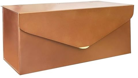NACH Mailboxes for Outside Wall Mount, 6.7 x 14.6 x 3.9 inch, Copper Mail Box Wall Mounted, Waterproof Mailbox for Door - The Modern Envelope Mailbox