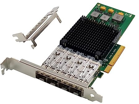 Sirxlevcy PClE X8 BCM57840 Tarjeta de Red de Servidor de 4 Puertos 10G SFP+ Tarjeta de Red de Fibra PCI-Express Tarjeta de Red Ethernet