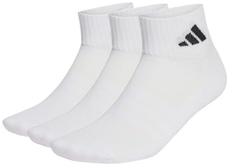 adidas Mixte Cushioned Sportswear Ankle Socks 3 Pair Pack, white/white/black, 42-45