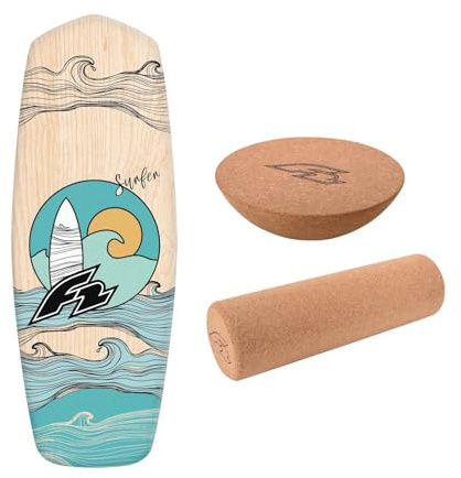 F2 Set Balance Board Tompstone 74x27cm + Halbkugel und Korkrolle