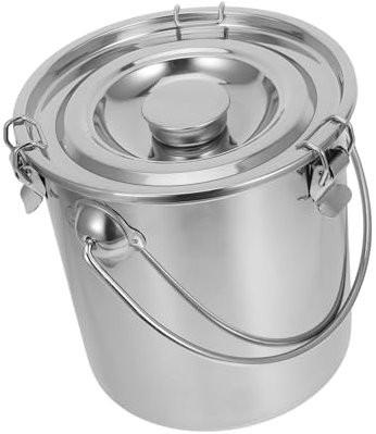 LAPYAPPE Seau de Rangement Portable 7 L en Acier Inoxydable avec Couvercle