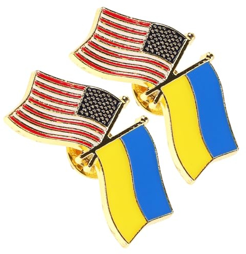 PACKOVE 2 Stück Anstecknadeln mit Ukrainischer Flagge Legierung Einzigartiges Design Vielseitig Verwendbar Flaggen Pin für Sportveranstaltungen und Partys