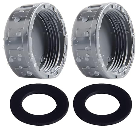 2 Pcs de bouchon fileté en PVC de 32 mm avec joints en caoutchouc pour raccord de tuyau à filetage femelle 1'', bouchon de tuyau pour raccords de tuyaux dans les applications de jardin et sanitaires