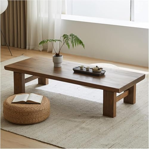 Tavolo da tè giapponese, tavolo antico basso multifunzionale per meditazione e servizio colazione a letto, tavolo da pavimento in stile tatami