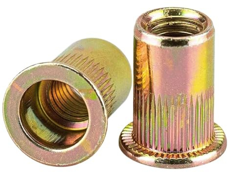 10 STÜCK/20 STÜCK/30 STÜCK/50 STÜCK Blindnietmutter Flachkopf Gewindeniet Einsatzmutter Abdeckung Nietmutter Verzinkter Kohlenstoffstahl(M6 (50pcs))