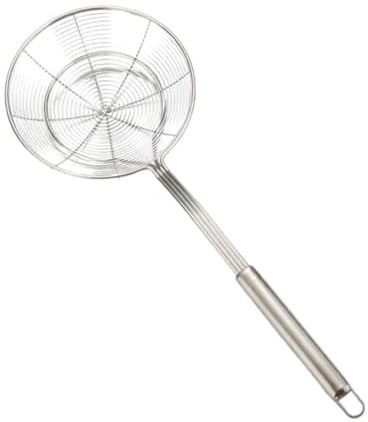 Alipis Colador de Aceite y Espumadera de Acero Inoxidable con Malla Fina Mango Anticalor para Freír Patatas Fritas Pasta y Verduras Herramienta Duradera para Cocina y Restaurante