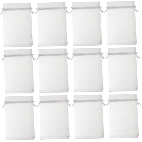 SHINEOFI Filets de Protection pour Fruits et Raisins pour Jardinage, Paquet Résistants 10x15 Cm Blancs, Protection Anti-Oiseaux et Insectes, Fermeture Cordon Serrage, Cultures Extérieures